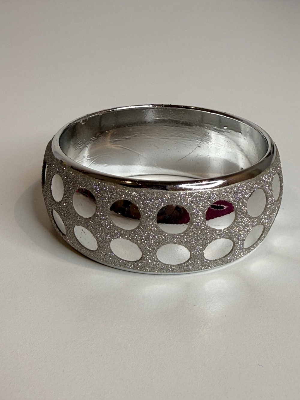 Silver disco bangle